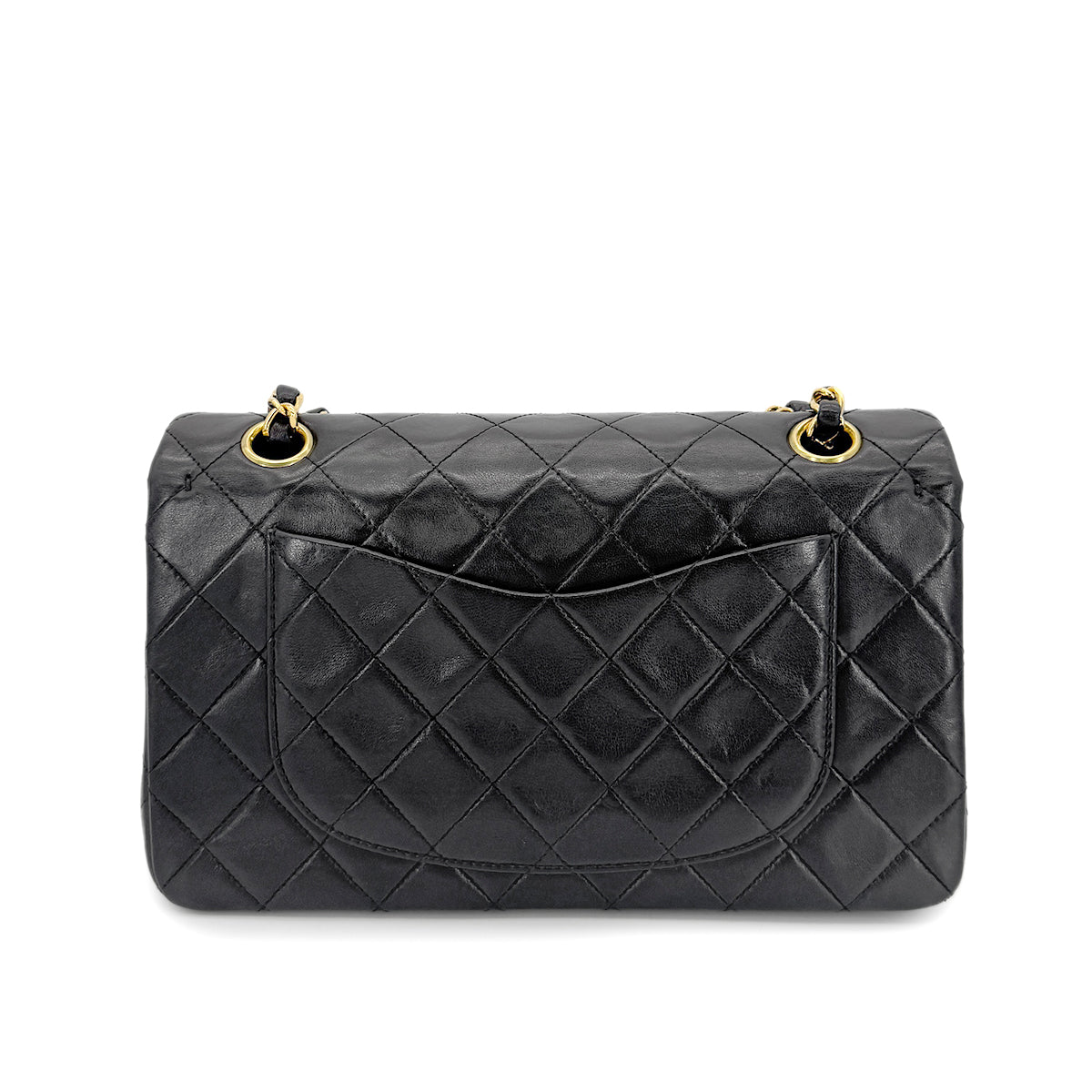 CHANEL VINTAGE CLASSIC FLAP SMALL CHAIN SHOULDER BAG BLACK LAMB SKIN 90266712