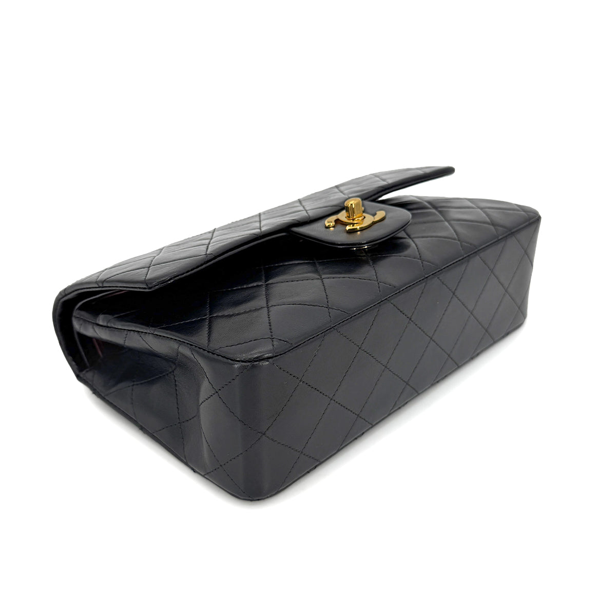 CHANEL VINTAGE CLASSIC FLAP SMALL CHAIN SHOULDER BAG BLACK LAMB SKIN 90266712