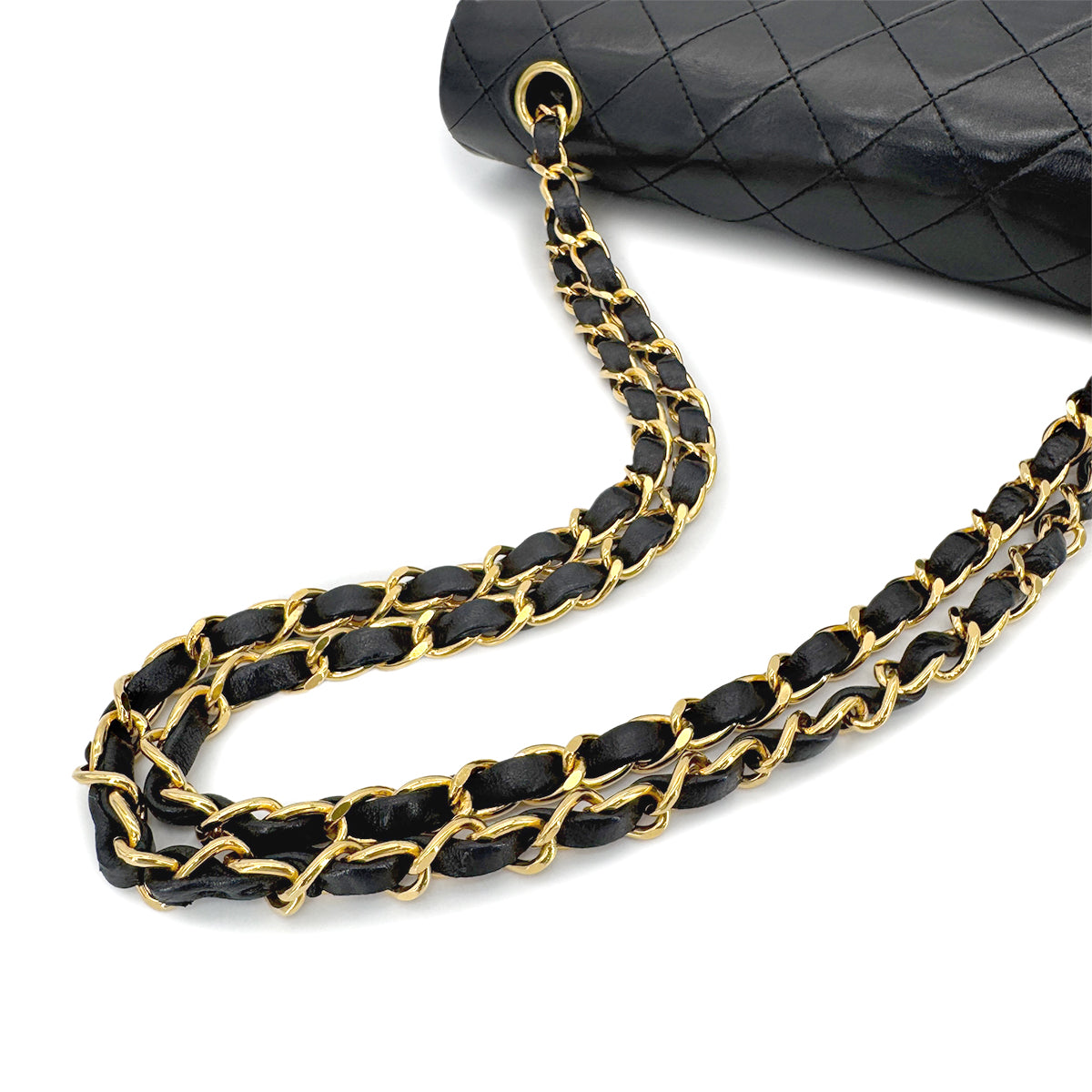 CHANEL VINTAGE CLASSIC FLAP SMALL CHAIN SHOULDER BAG BLACK LAMB SKIN 90266712