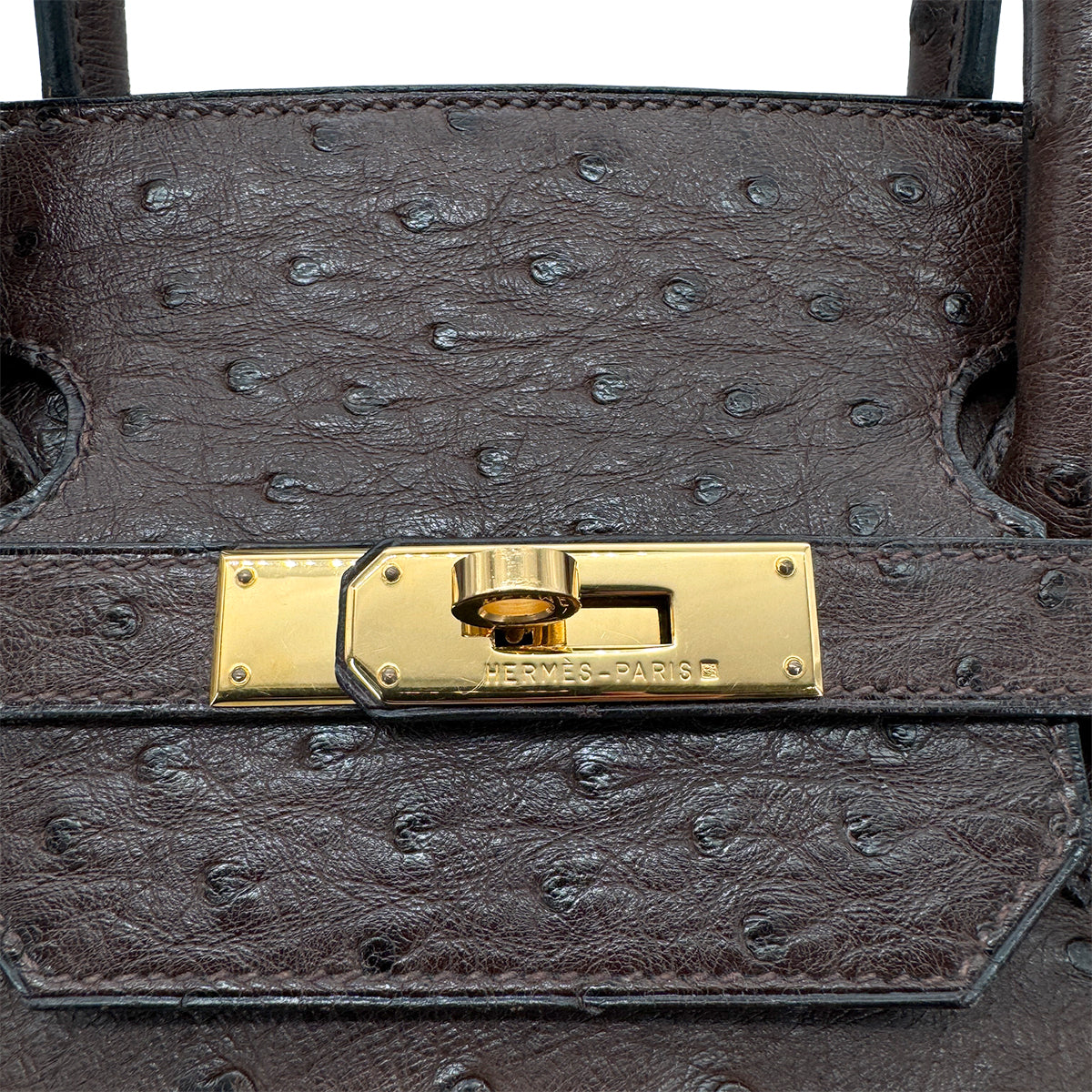 HERMES BIRKIN 40 BROWN OSTRICH HAND BAG 〇Z GHW 90266713