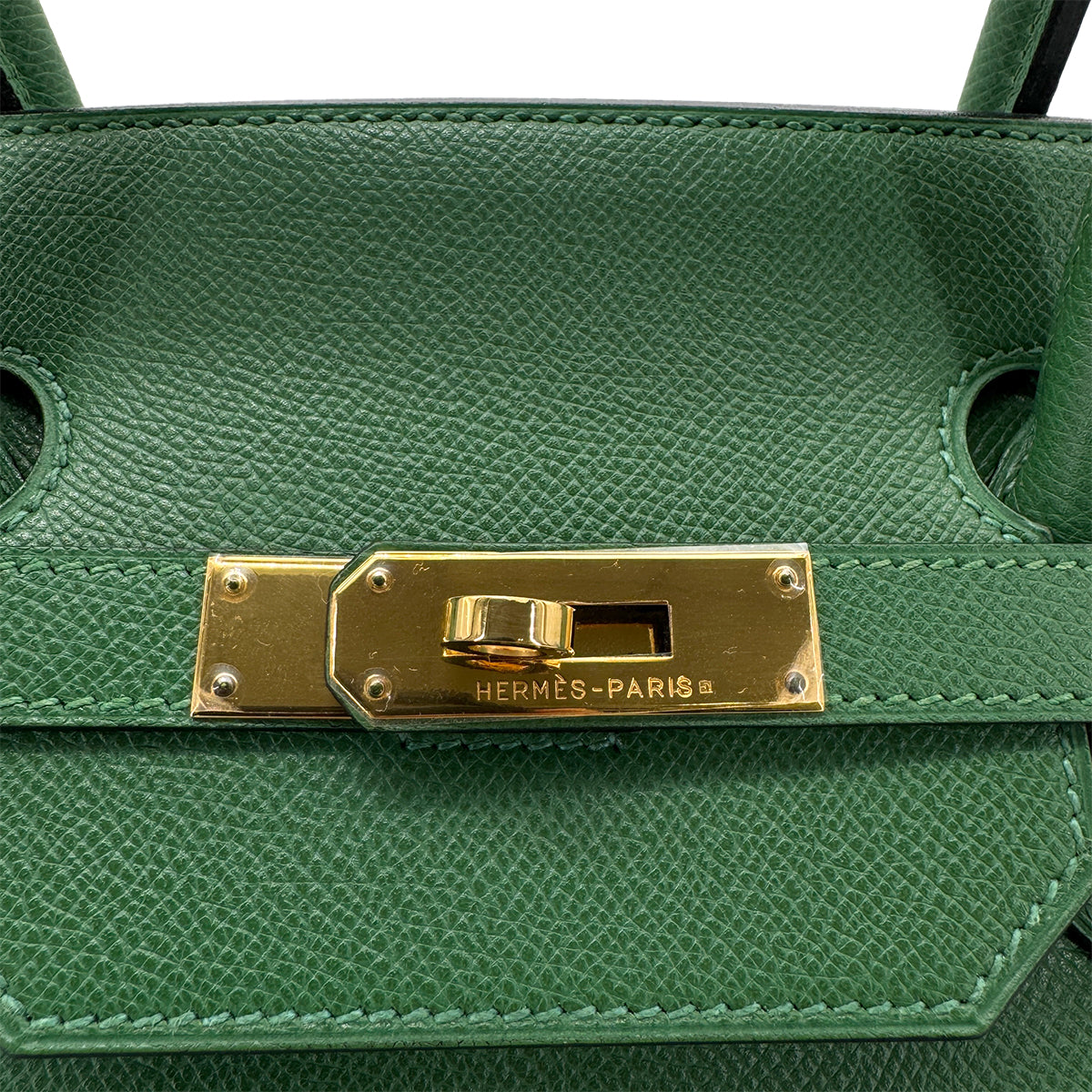 HERMES BIRKIN 40 GREEN COUCHEVEL HAND BAG □G GHW 90266714