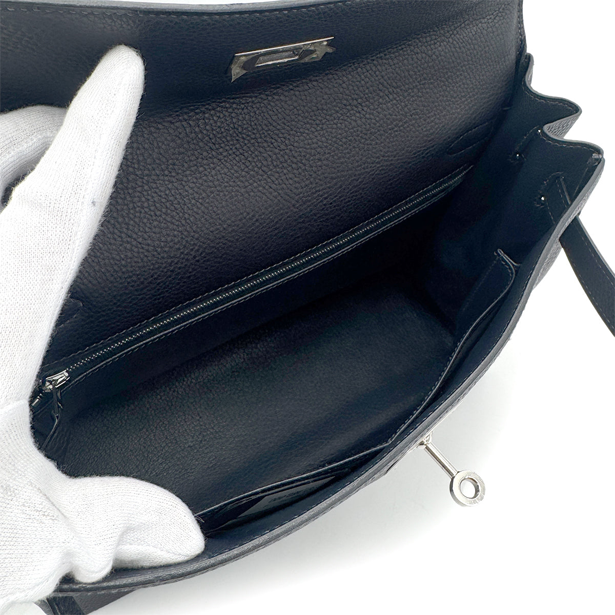 HERMES KELLY 32 RETOURNE BLEU NUIT TOGO HAND SHOULDER BAG □G SHW 90266715