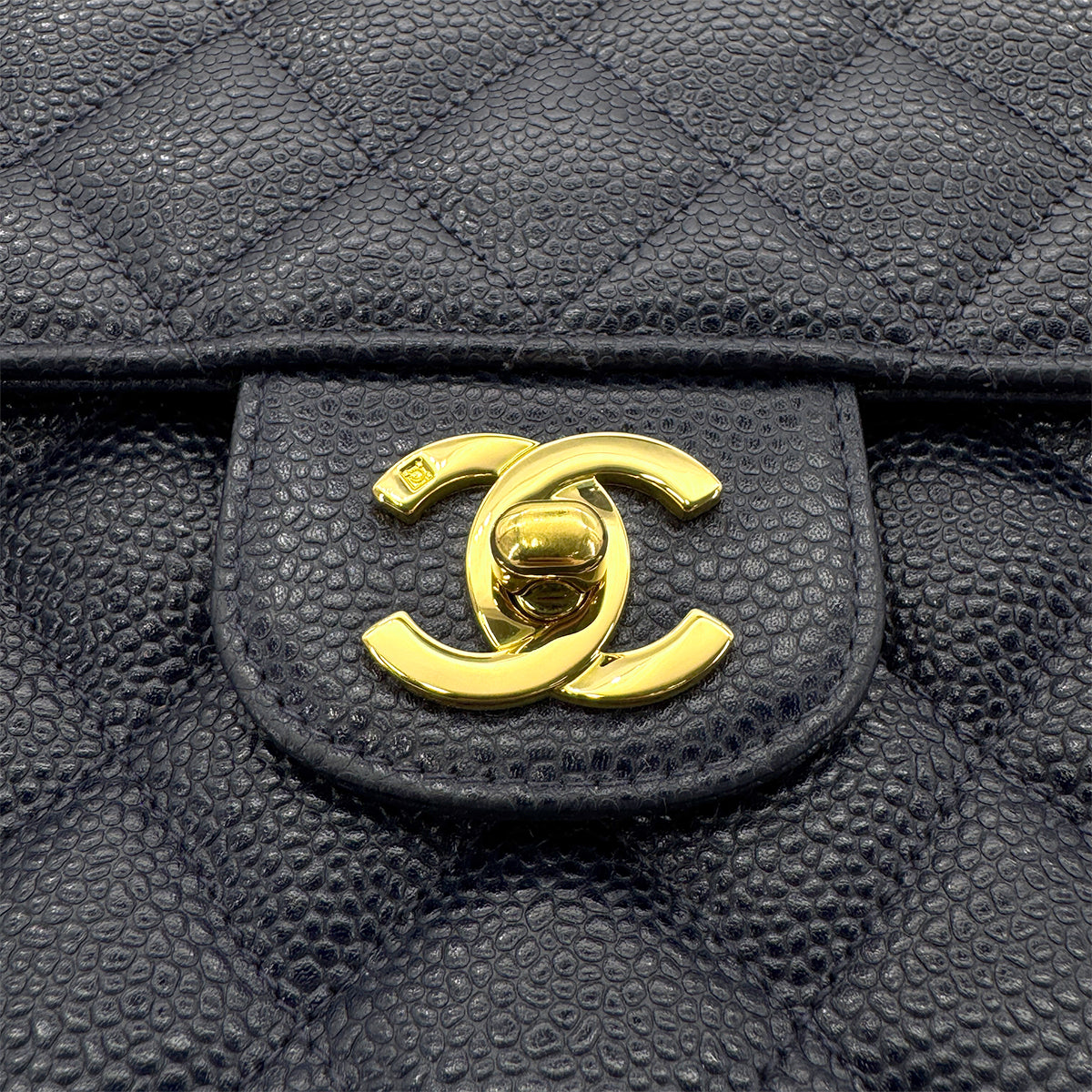 CHANEL VINTAGE MATELASSE CHAIN SHOULDER BAG NAVY CAVIAR SKIN 90266716