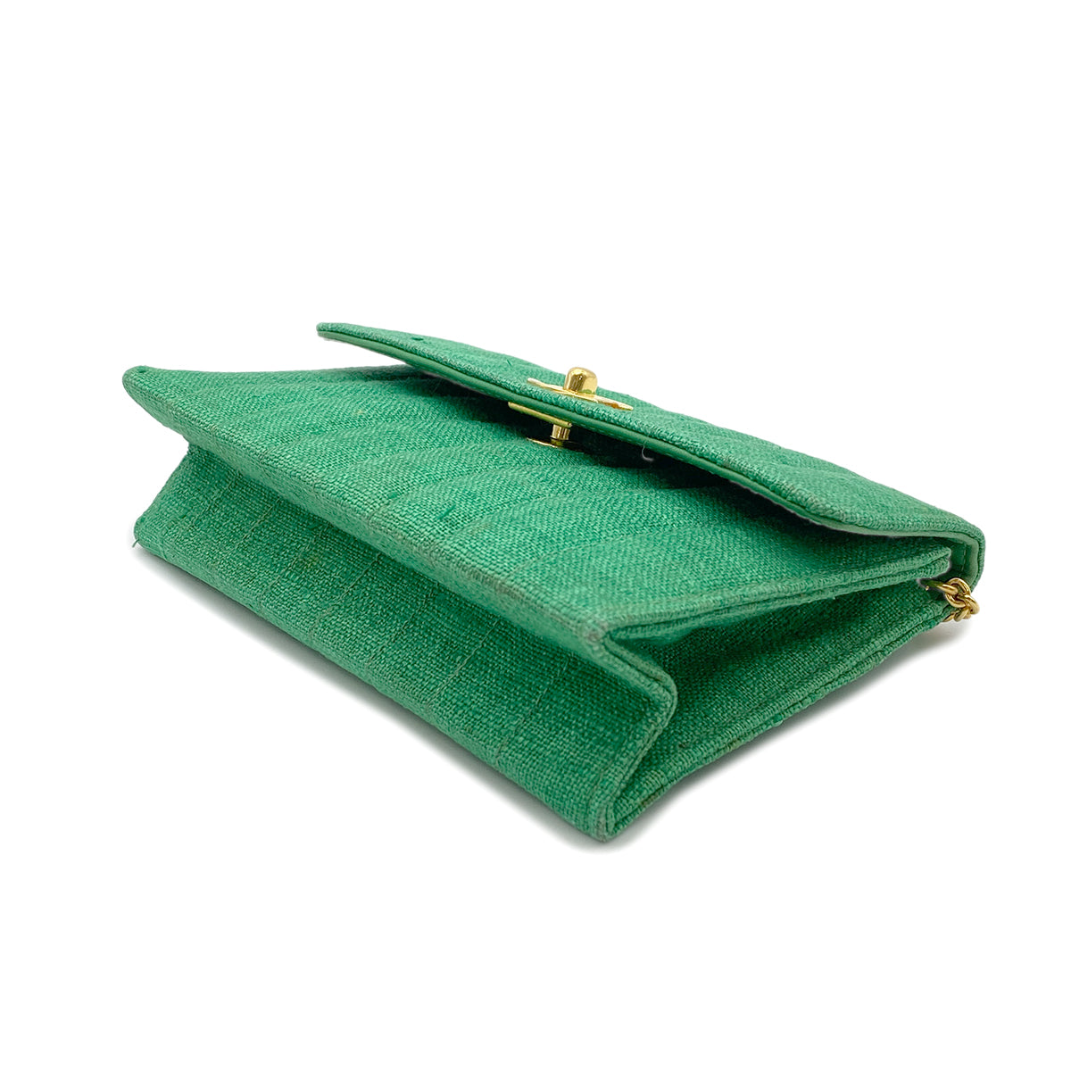 CHANEL VINTAGE MADEMOISELLE CHAIN SHOULDER BAG GREEN 90266717