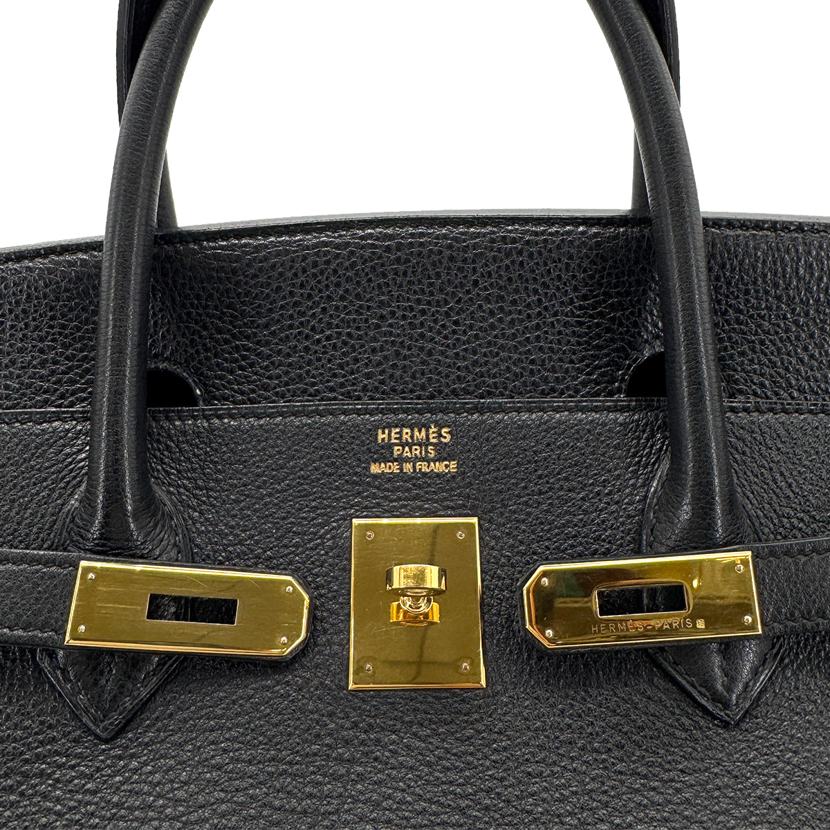 HERMES BIRKIN 40 BLACK TOGO HAND BAG □B GHW 90266722