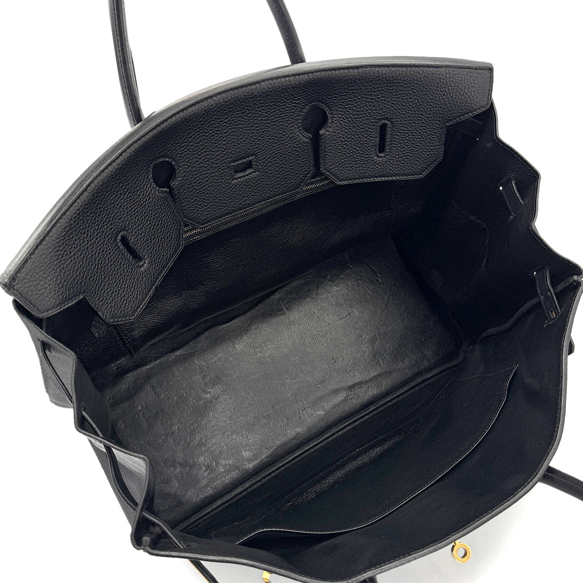 HERMES BIRKIN 40 BLACK TOGO HAND BAG □B GHW 90266722