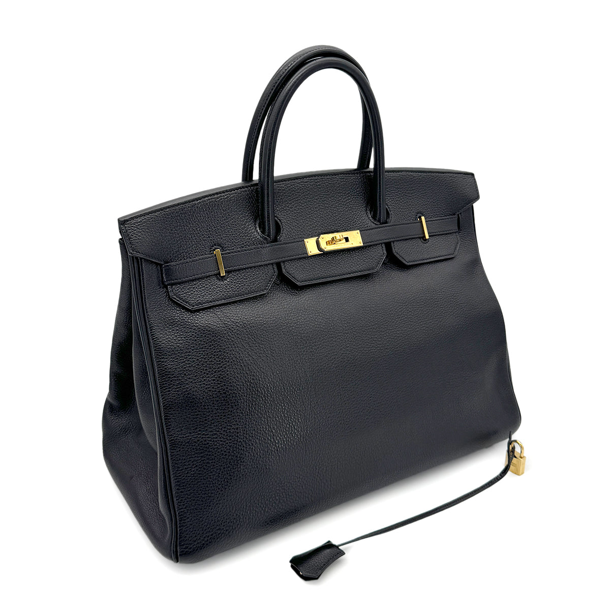 HERMES BIRKIN 40 BLACK TOGO HAND BAG □B GHW 90266722