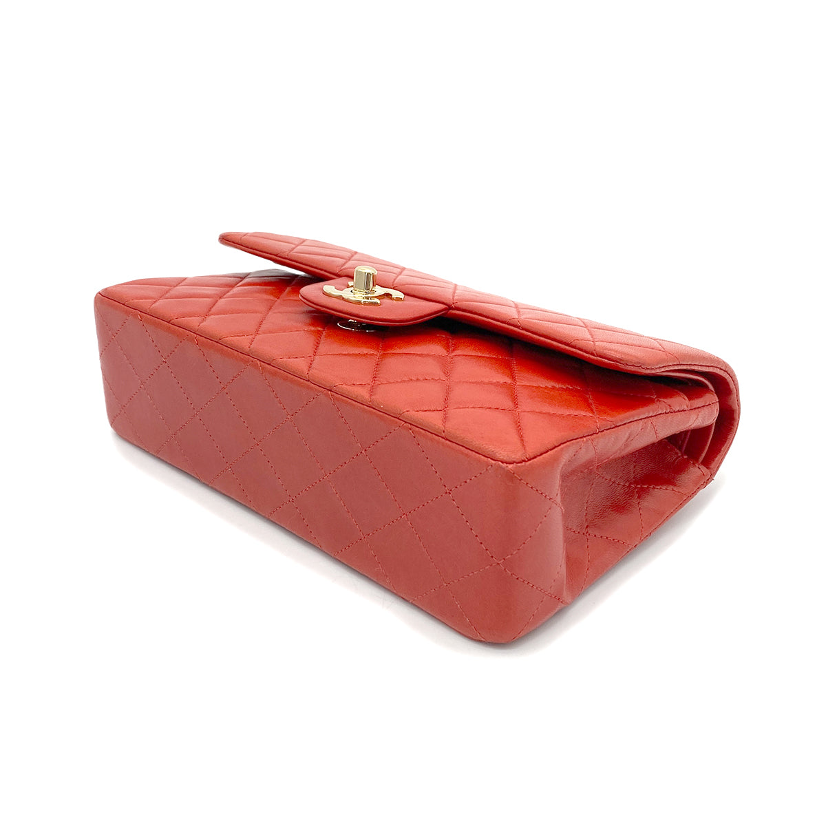 CHANEL VINTAGE CLASSIC FLAP SMALL CHAIN SHOULDER BAG RED LAMB SKIN 90266723