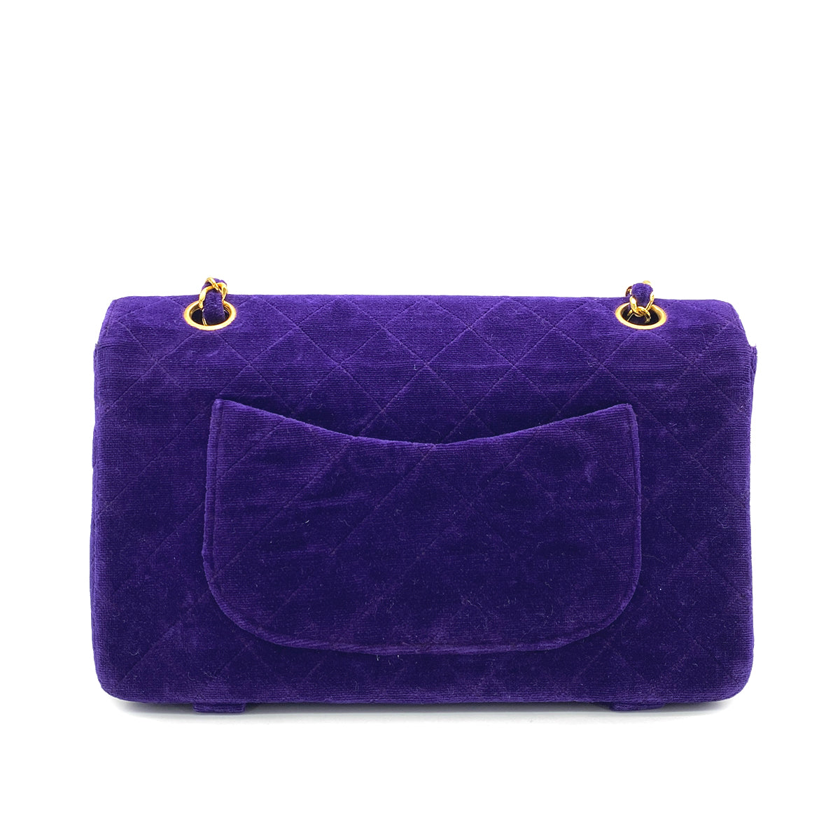 CHANEL VINTAGE MATELASSE CHAIN SHOULDER BAG PURPLE VELOR 90266727