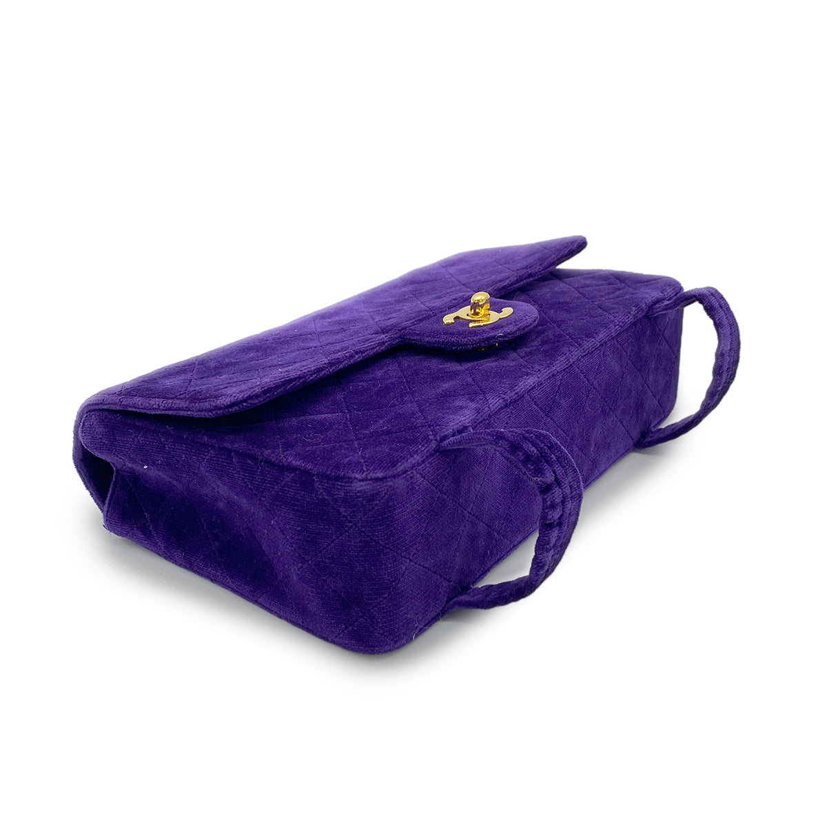 CHANEL VINTAGE MATELASSE CHAIN SHOULDER BAG PURPLE VELOR 90266727