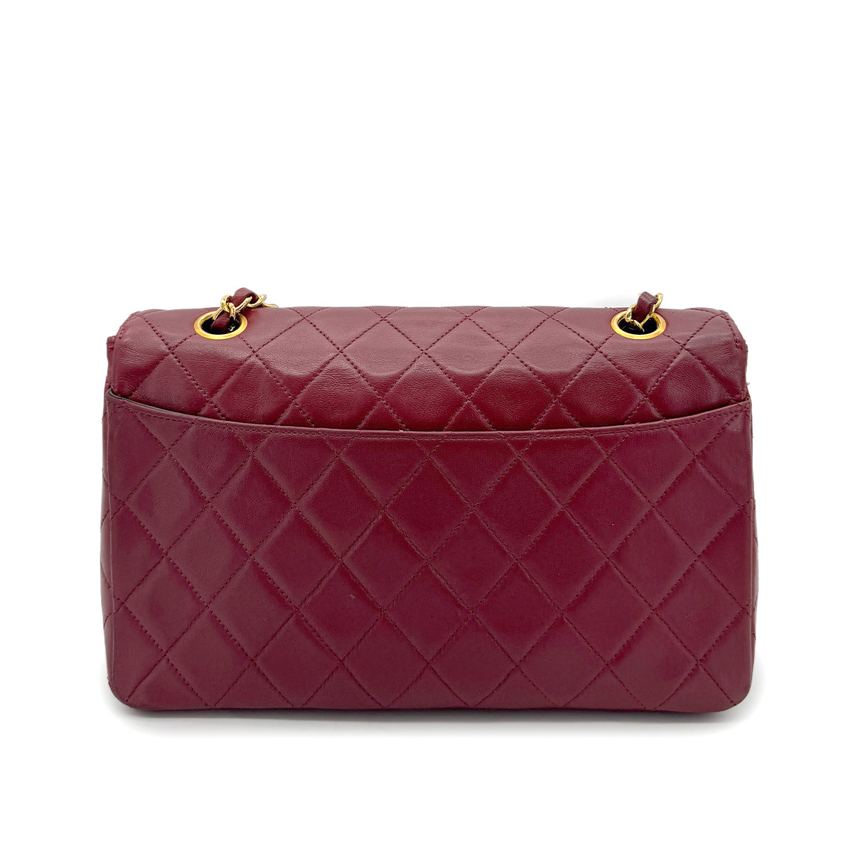 CHANEL VINTAGE MATELASSE CHAIN SHOULDER BAG BORDEAUX LAMB SKIN 90266728