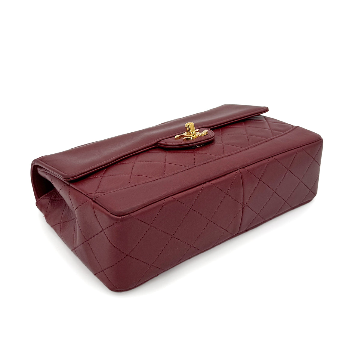 CHANEL VINTAGE MATELASSE CHAIN SHOULDER BAG BORDEAUX LAMB SKIN 90266728