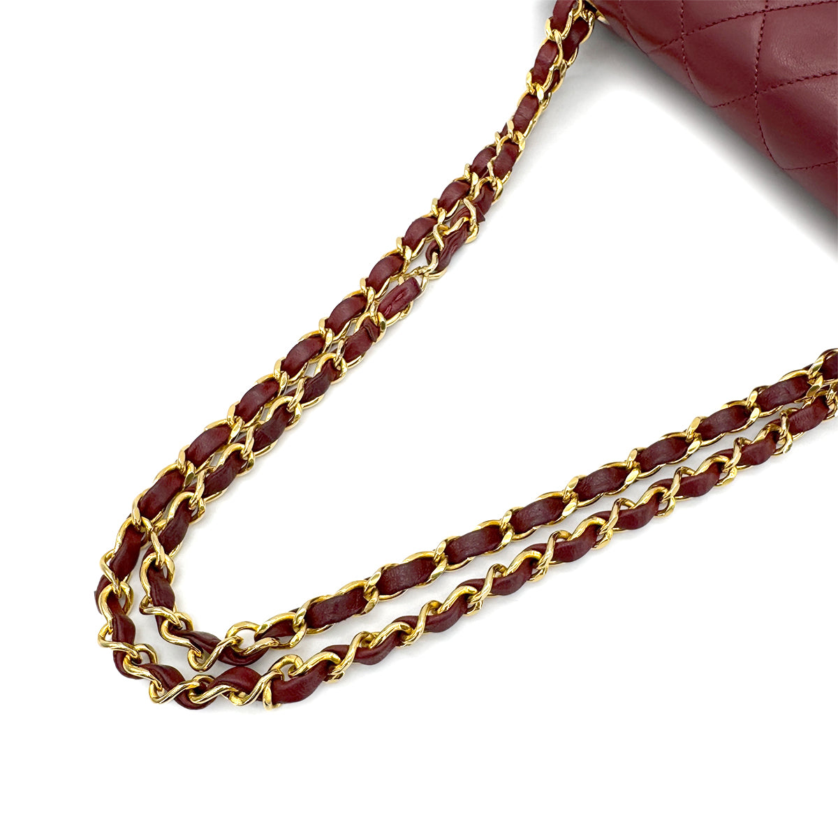 CHANEL VINTAGE MATELASSE CHAIN SHOULDER BAG BORDEAUX LAMB SKIN 90266728