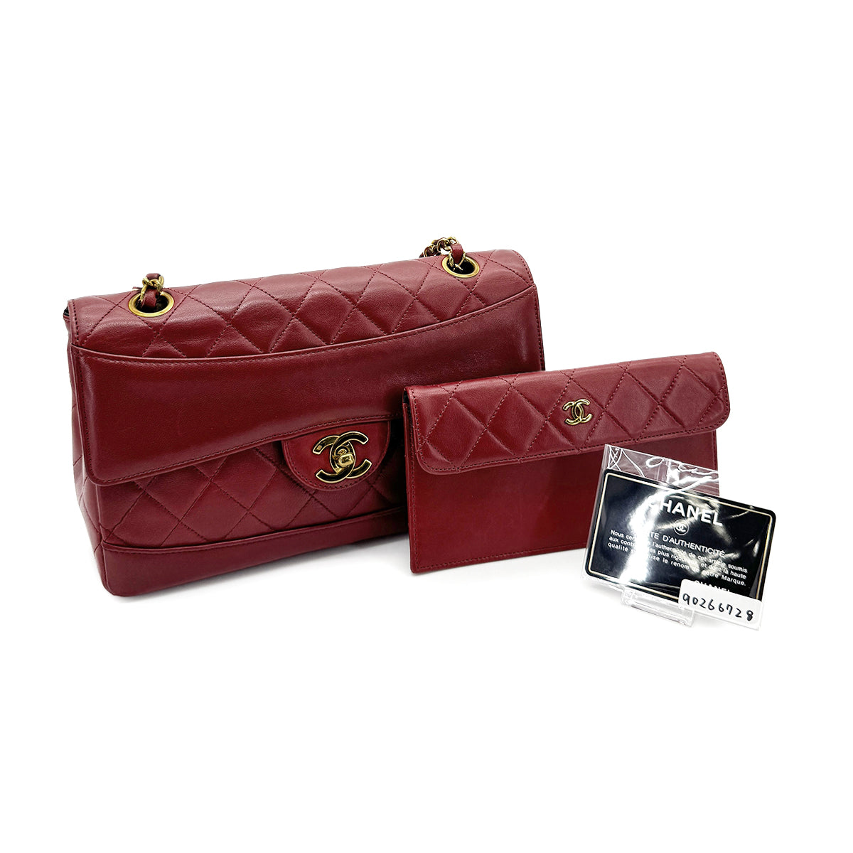 CHANEL VINTAGE MATELASSE CHAIN SHOULDER BAG BORDEAUX LAMB SKIN 90266728