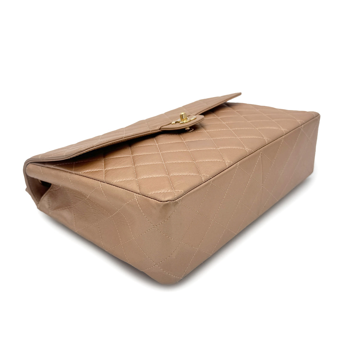 CHANEL VINTAGE JUMBO MATELASSE 30 CHAIN SHOULDER BAG METALLIC PINK LAMB SKIN 90266731