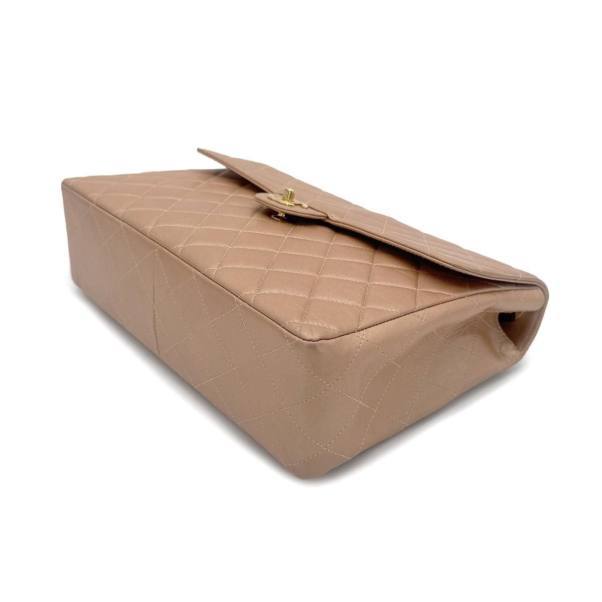 CHANEL VINTAGE JUMBO MATELASSE 30 CHAIN SHOULDER BAG METALLIC PINK LAMB SKIN 90266731