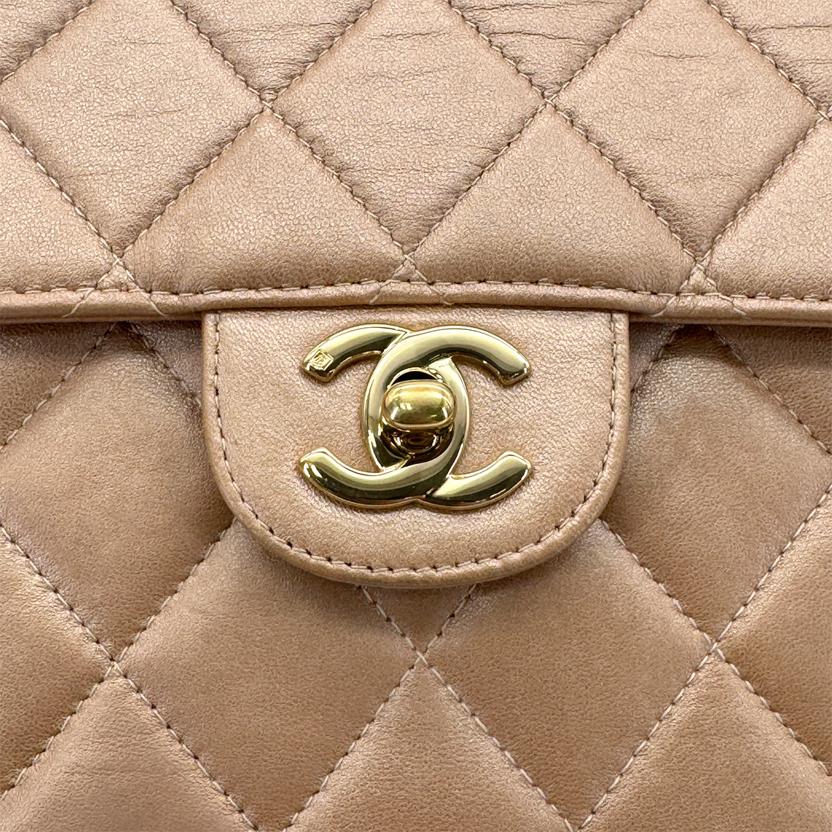 CHANEL VINTAGE JUMBO MATELASSE 30 CHAIN SHOULDER BAG METALLIC PINK LAMB SKIN 90266731