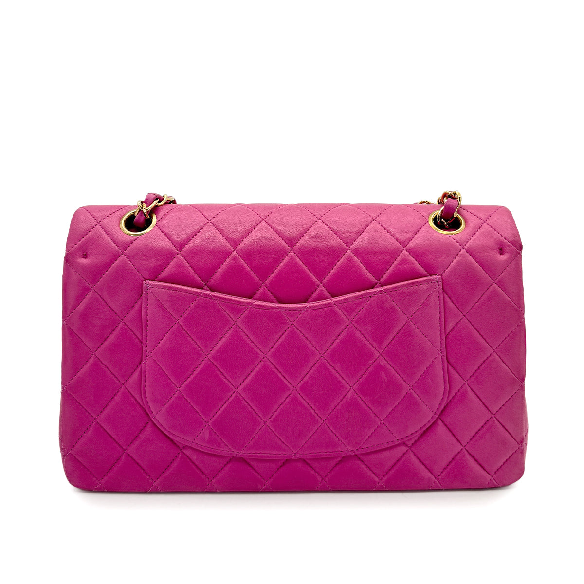 CHANEL VINTAGE CLASSIC FLAP MEDIUM CHAIN SHOULDER BAG PINK LAMB SKIN 90266734