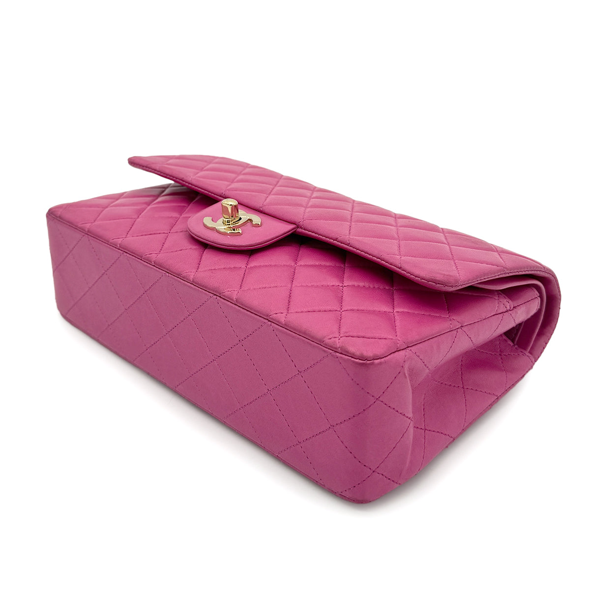 CHANEL VINTAGE CLASSIC FLAP MEDIUM CHAIN SHOULDER BAG PINK LAMB SKIN 90266734