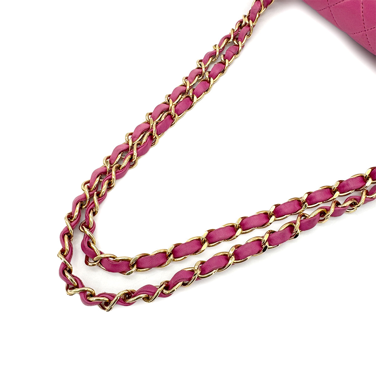CHANEL VINTAGE CLASSIC FLAP MEDIUM CHAIN SHOULDER BAG PINK LAMB SKIN 90266734
