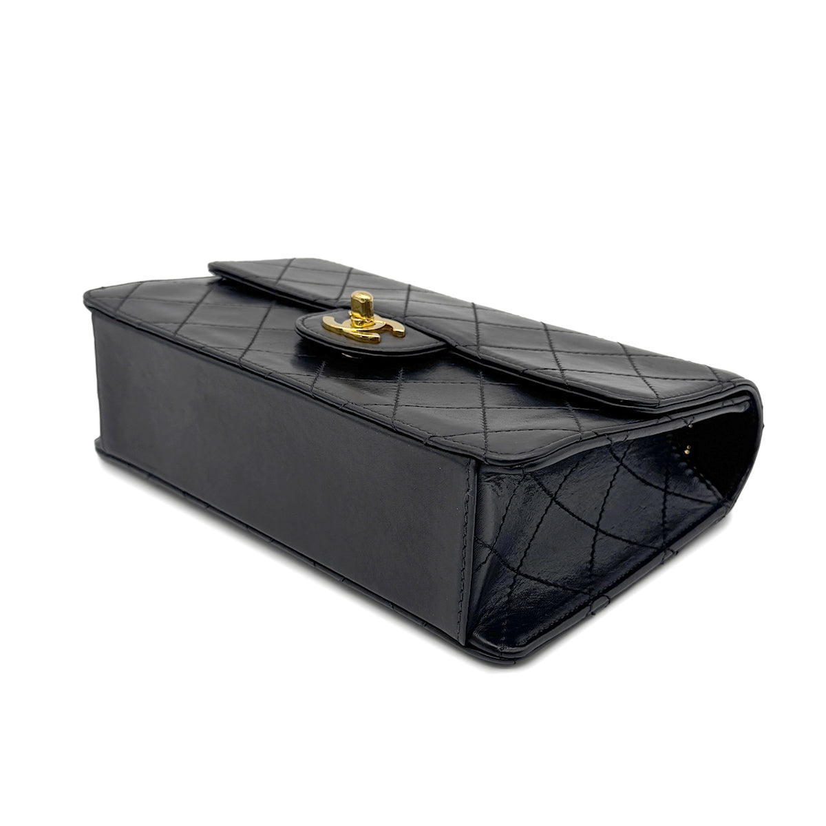 CHANEL VINTAGE CHAIN SHOULDER BAG BLACK LAMB SKIN 90266741