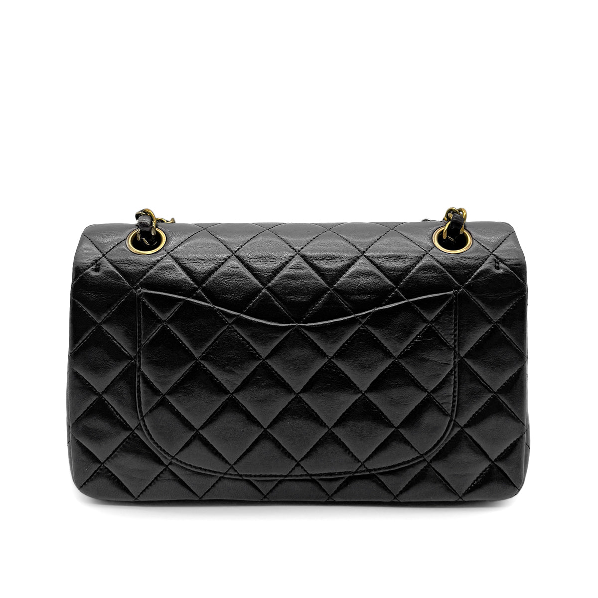 CHANEL VINTAGE CLASSIC FLAP SMALL CHAIN SHOULDER BAG BLACK LAMB SKIN 90266744