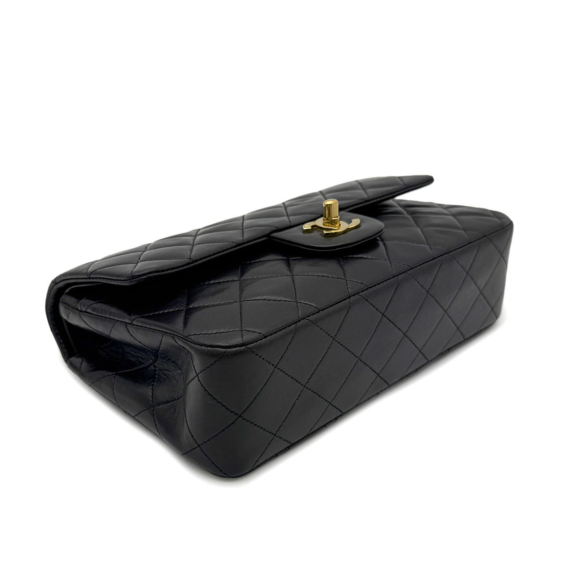 CHANEL VINTAGE CLASSIC FLAP SMALL CHAIN SHOULDER BAG BLACK LAMB SKIN 90266744