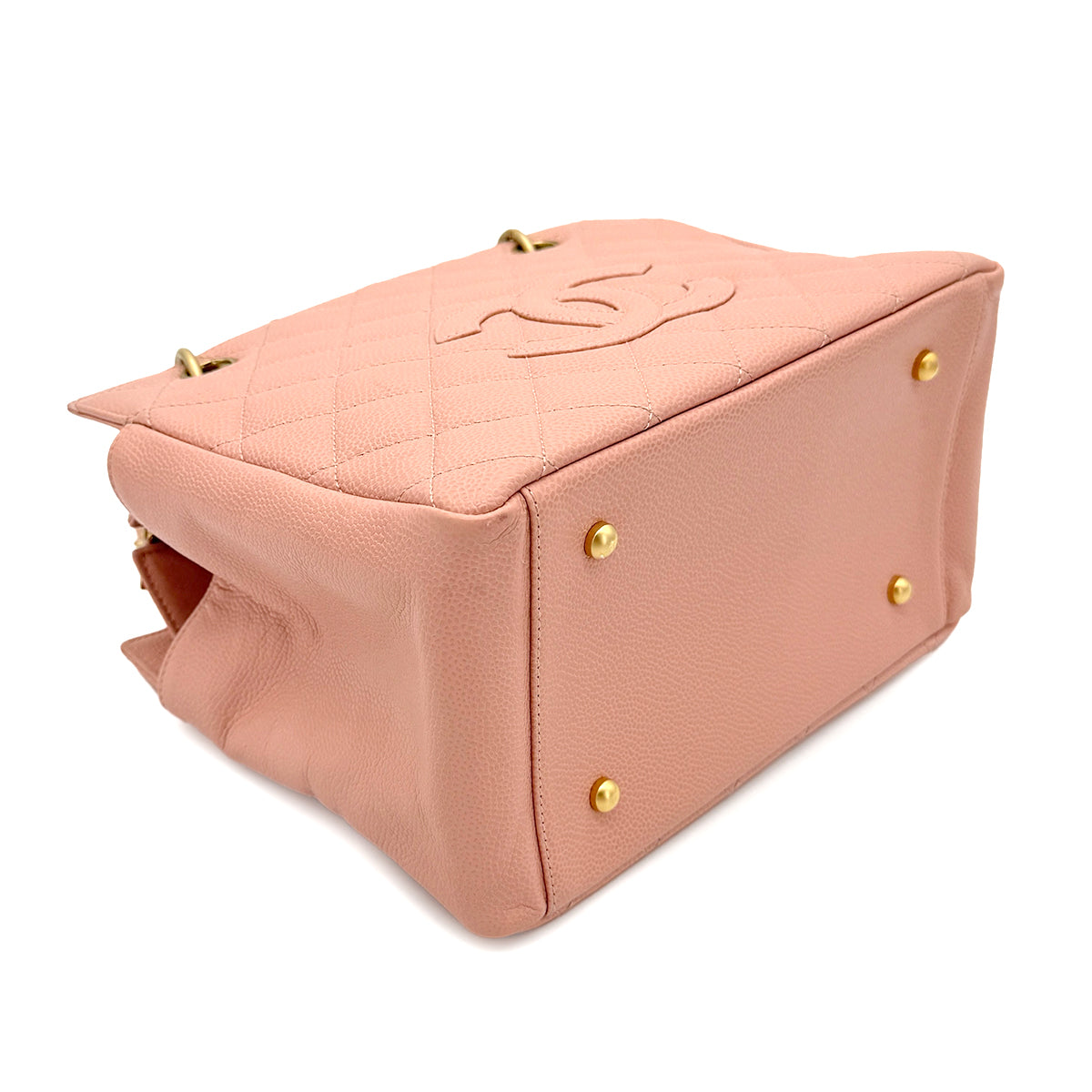 CHANEL VINTAGE MATELASSE CHAIN TOTE BAG PINK CAVIAR SKIN 90267376