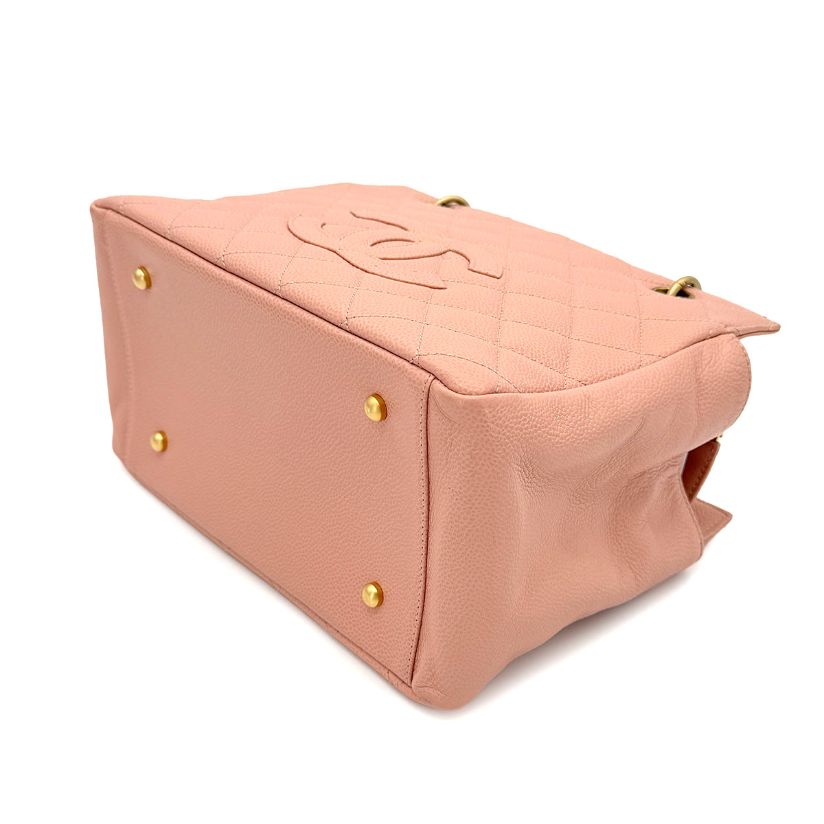 CHANEL VINTAGE MATELASSE CHAIN TOTE BAG PINK CAVIAR SKIN 90267376
