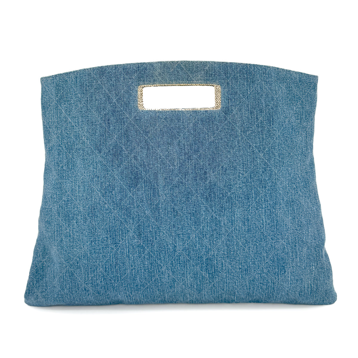 CHANEL VINTAGE MATELASSE HAND BAG BLUE DENIM 90267378