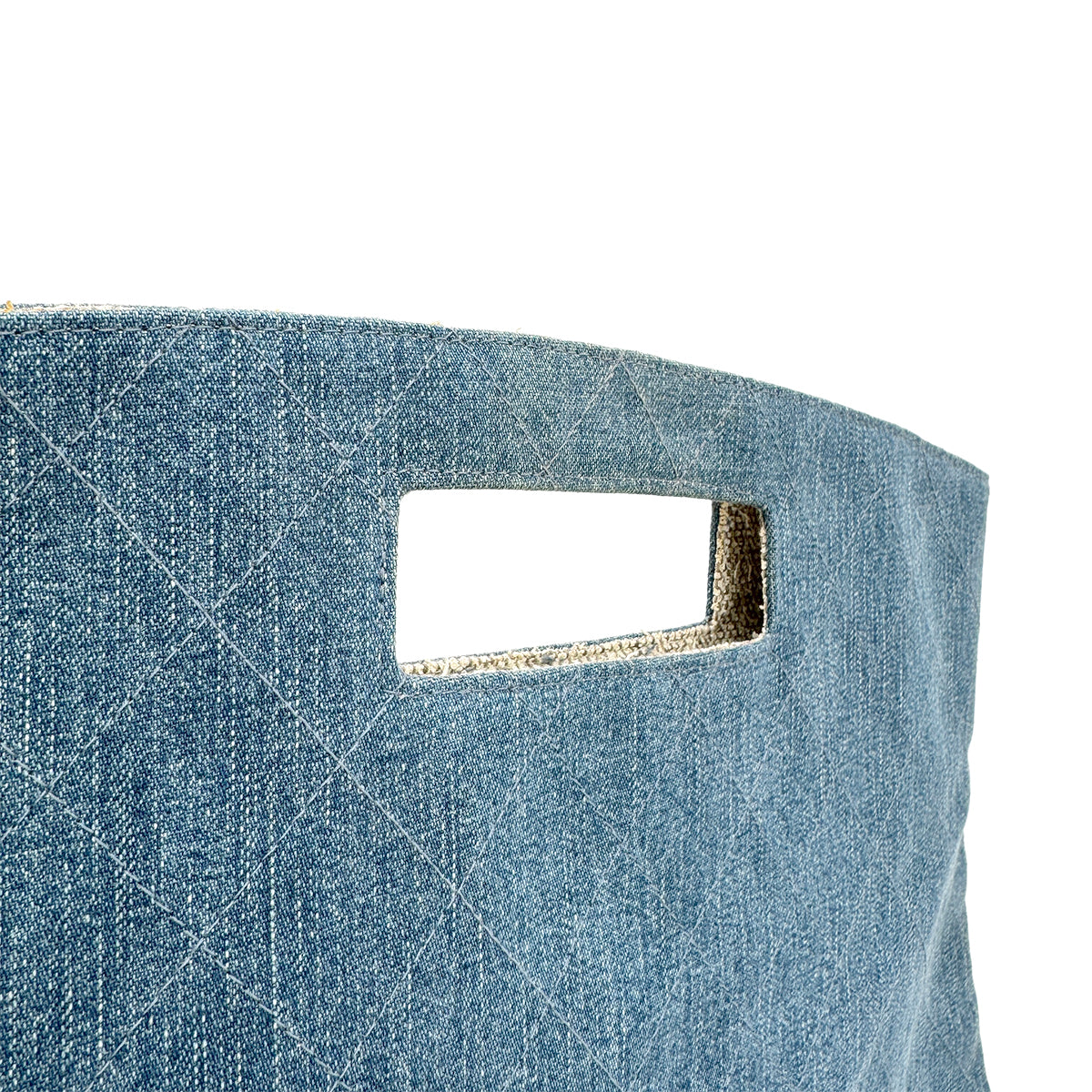 CHANEL VINTAGE MATELASSE HAND BAG BLUE DENIM 90267378