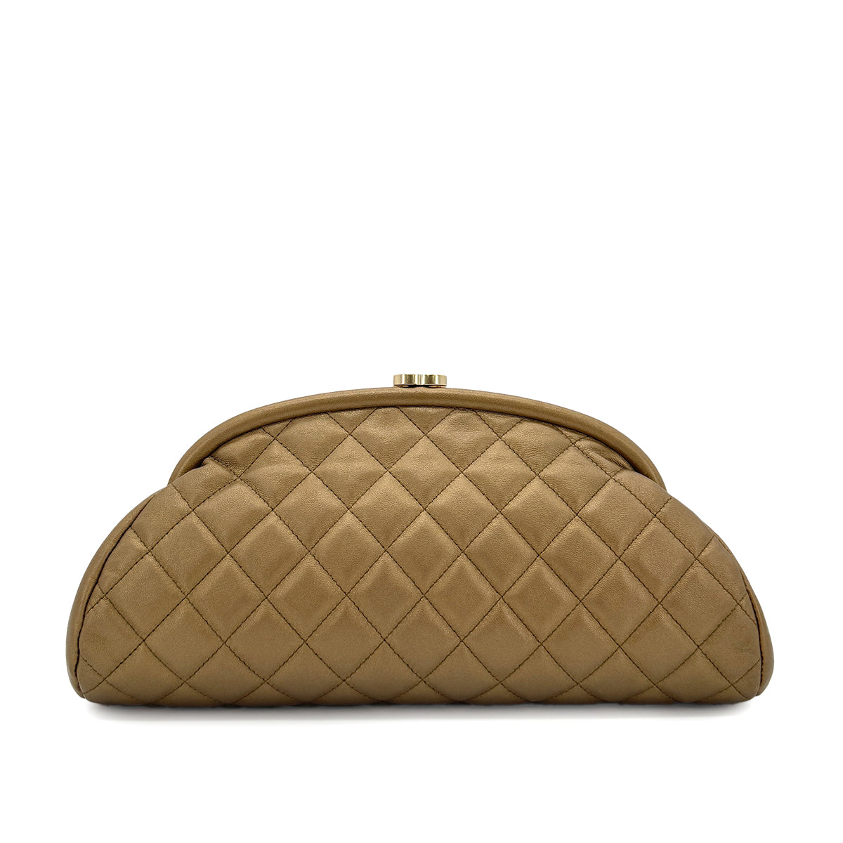 CHANEL VINTAGE MATELASSE CLUTCH BAG GOLD LAMB SKIN 90267384