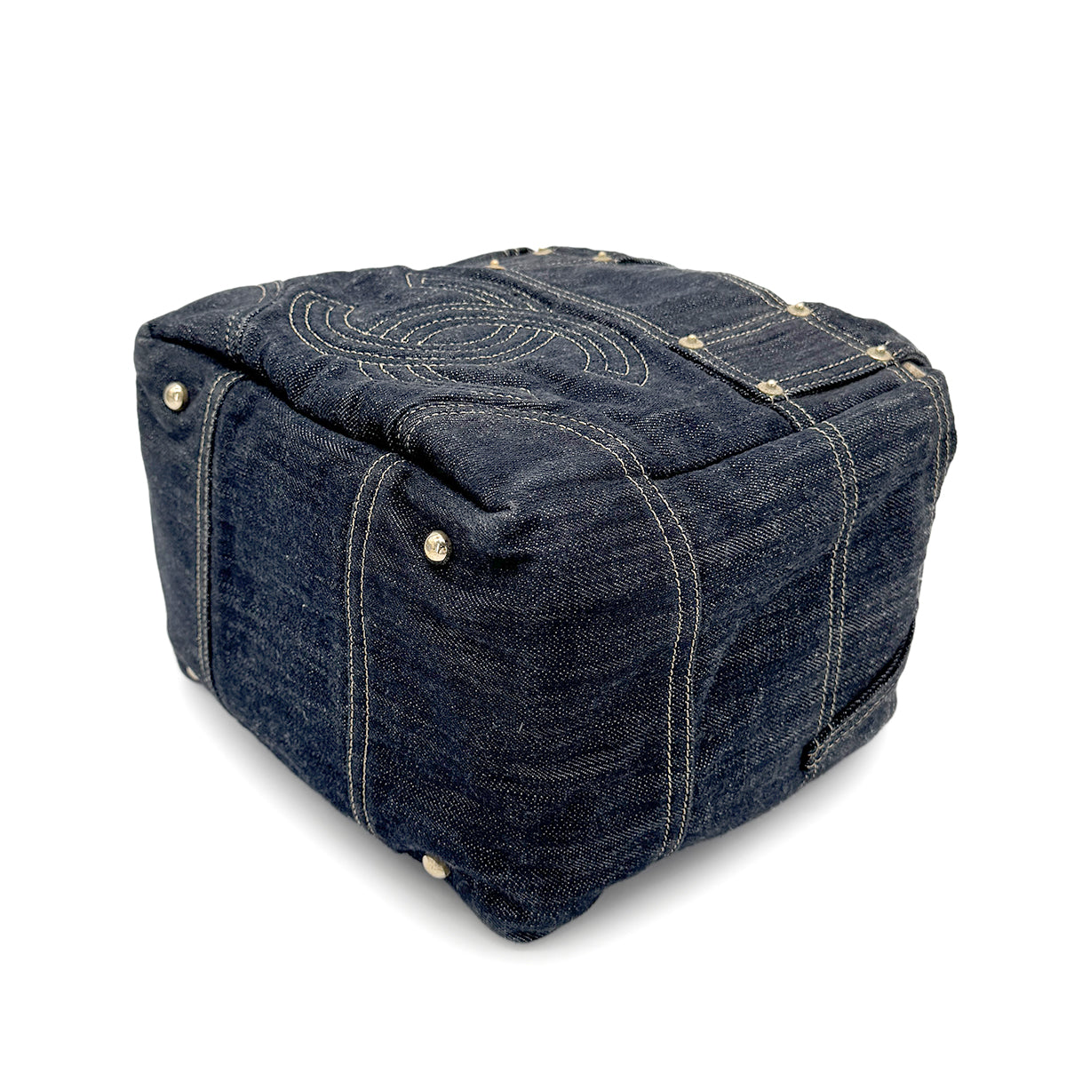 CHANEL VINTAGE BIG COCO TOTE BAG BLUE DENIM 90267387