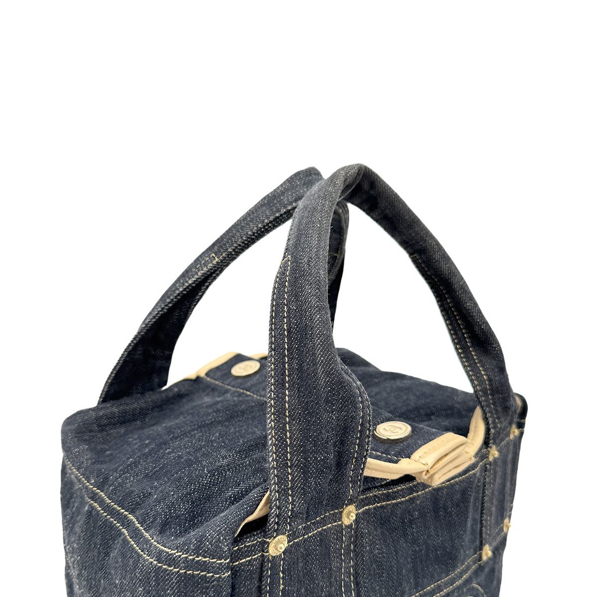 CHANEL VINTAGE BIG COCO TOTE BAG BLUE DENIM 90267387