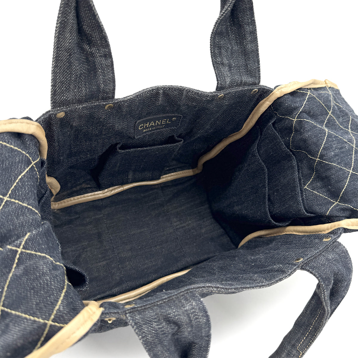 CHANEL VINTAGE BIG COCO TOTE BAG BLUE DENIM 90267387