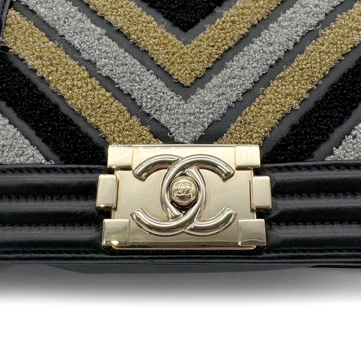 CHANEL BOYCHANEL SMALL CHAIN SHOULDER BAG BLACK LAMB SKIN 90267389