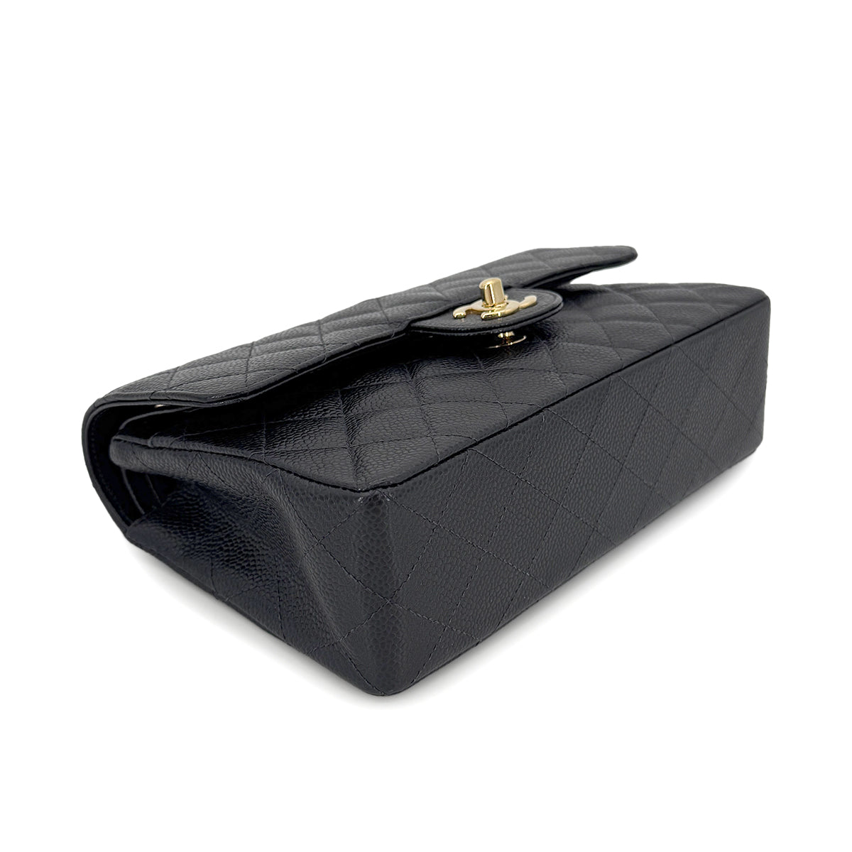 CHANEL VINTAGE CLASSIC FLAP SMALL CHAIN SHOULDER BAG BLACK CAVIAR SKIN 90267391