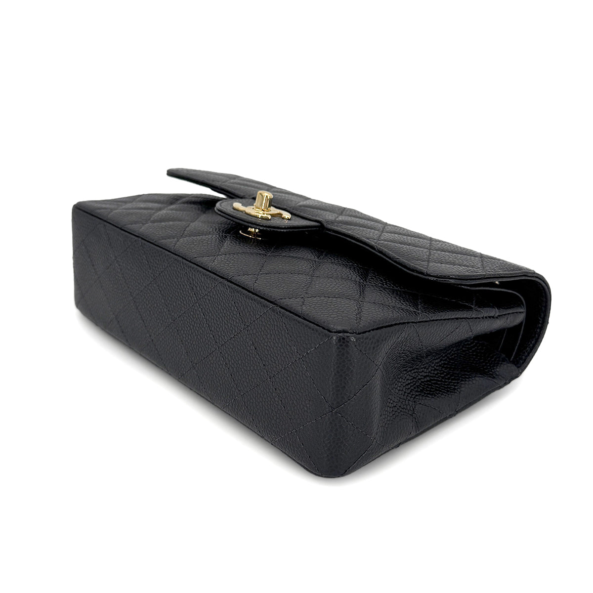 CHANEL VINTAGE CLASSIC FLAP SMALL CHAIN SHOULDER BAG BLACK CAVIAR SKIN 90267391