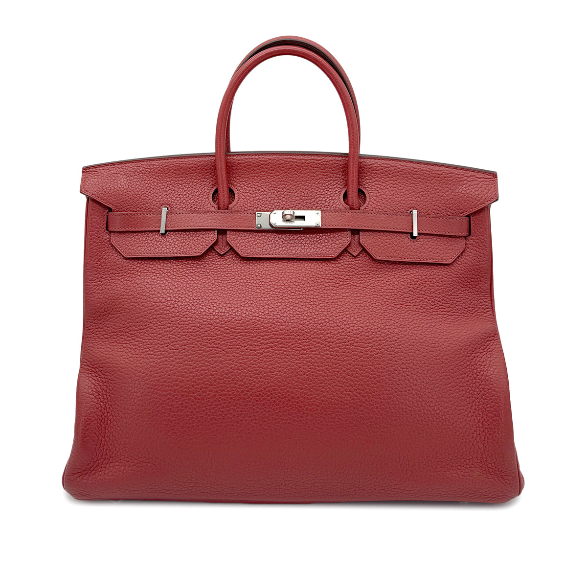 HERMES BIRKIN 40 RED TYPE TAURILLON CLEMENCE HAND BAG □M SHW 90267400