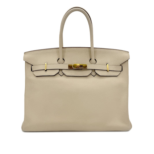 HERMES BIRKIN 35 PARCHEMIN TAURILLON CLEMENCE HAND BAG □M GHW 90267402