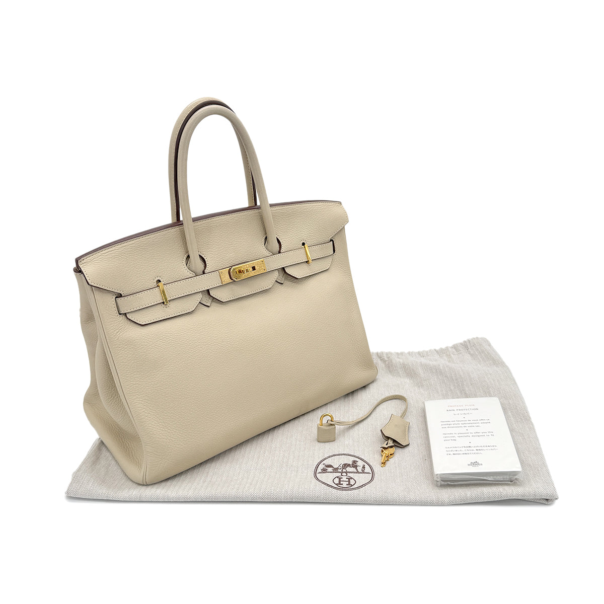 HERMES BIRKIN 35 PARCHEMIN TAURILLON CLEMENCE HAND BAG □M GHW 90267402