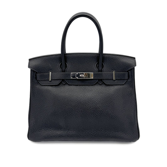 HERMES BIRKIN 30 BLACK TOGO HAND BAG □N SHW 90267403