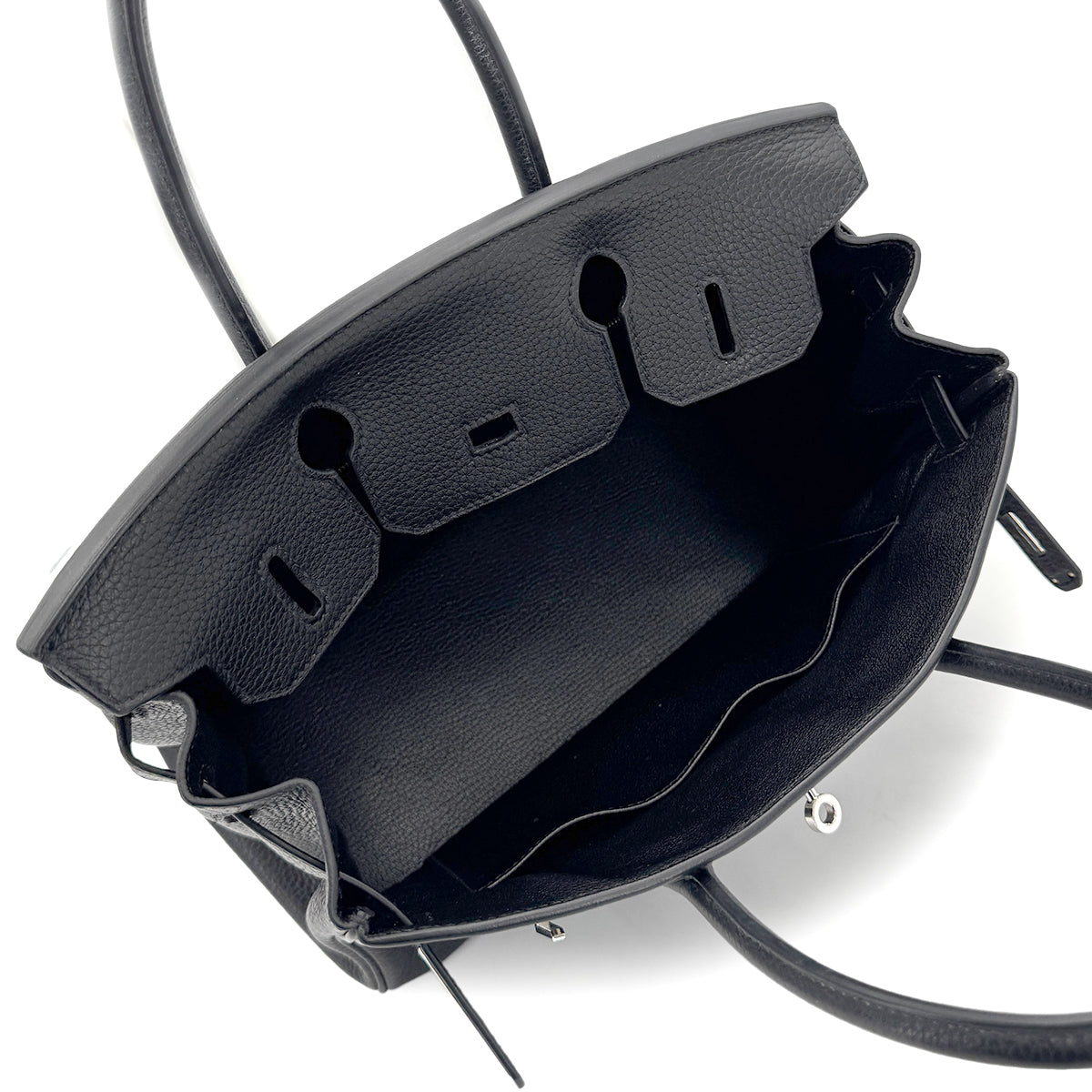 HERMES BIRKIN 30 BLACK TOGO HAND BAG □N SHW 90267403