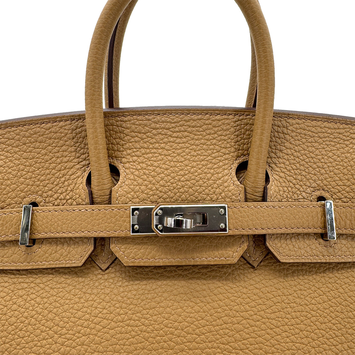 HERMES BIRKIN 25 BISCUIT TAURILLON CLEMENCE HAND BAG Z SHW 90267405