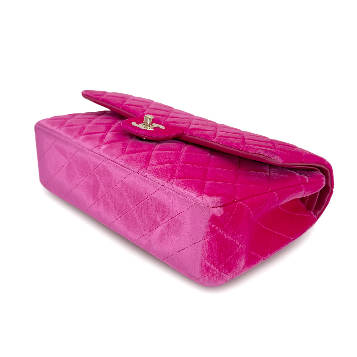 CHANEL CLASSIC FLAP MEDIUM CHAIN SHOULDER BAG PINK VELOR 90267410