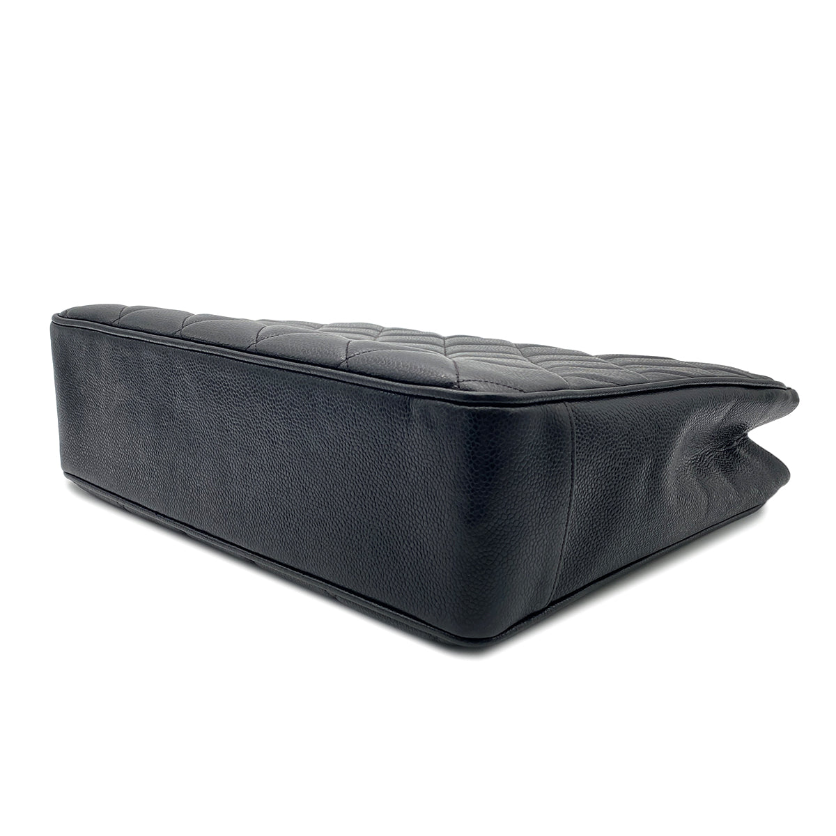 CHANEL VINTAGE CHAIN TOTE BAG  BLACK CAVIAR SKIN 90267411