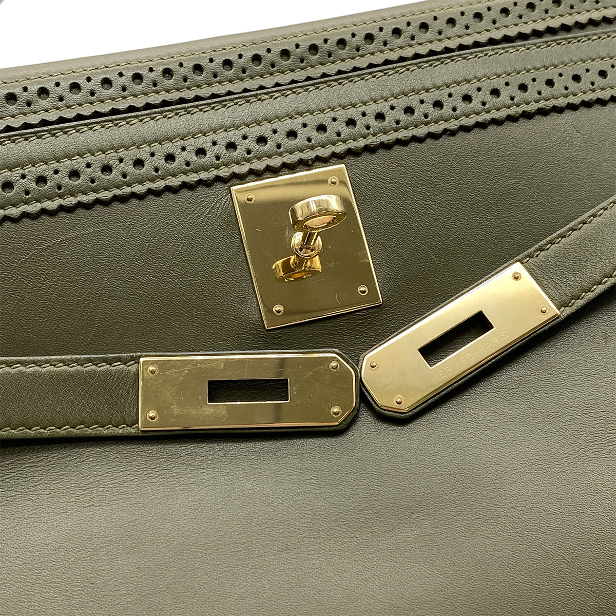 HERMES KELLY 35 GHILLIES VERT VERONESE TADELAKT HAND SHOULDER BAG □O GHW 90267414