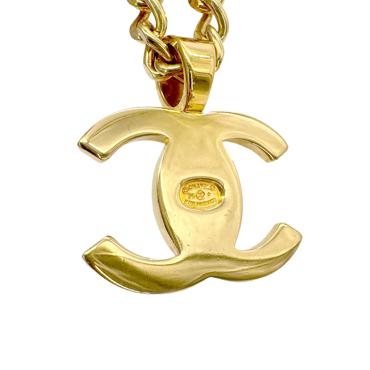 CHANEL VINTAGE NECKLACE COCO MARK TURNLOCK ACCESSORY 96P 90267428