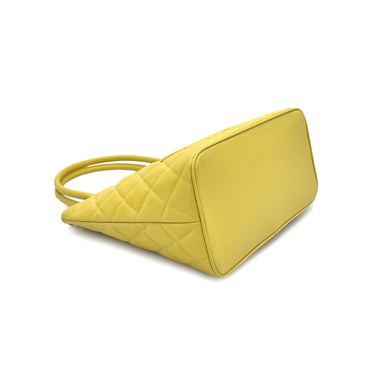 CHANEL VINTAGE MEDALLION TOTE BAG YELLOW CAVIAR SKIN 90267436