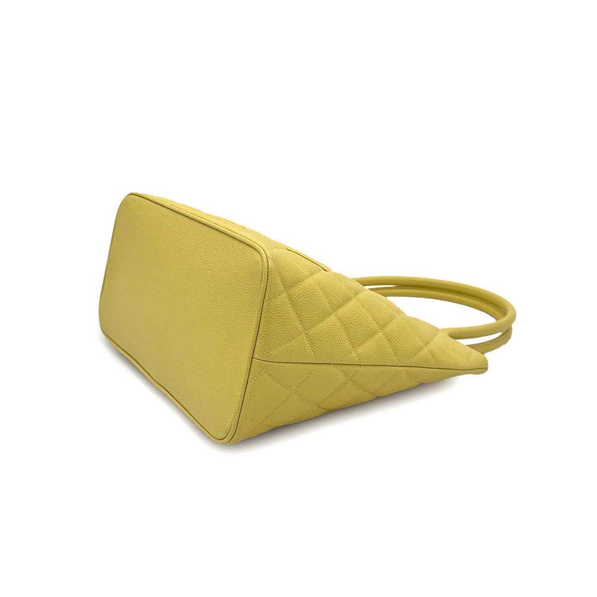 CHANEL VINTAGE MEDALLION TOTE BAG YELLOW CAVIAR SKIN 90267436